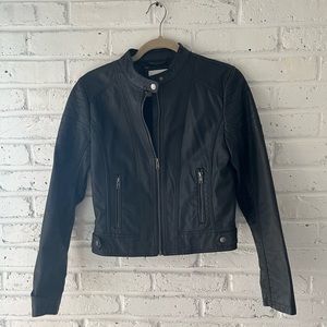 Xhilaration black faux leather jacket. Small. Like new.